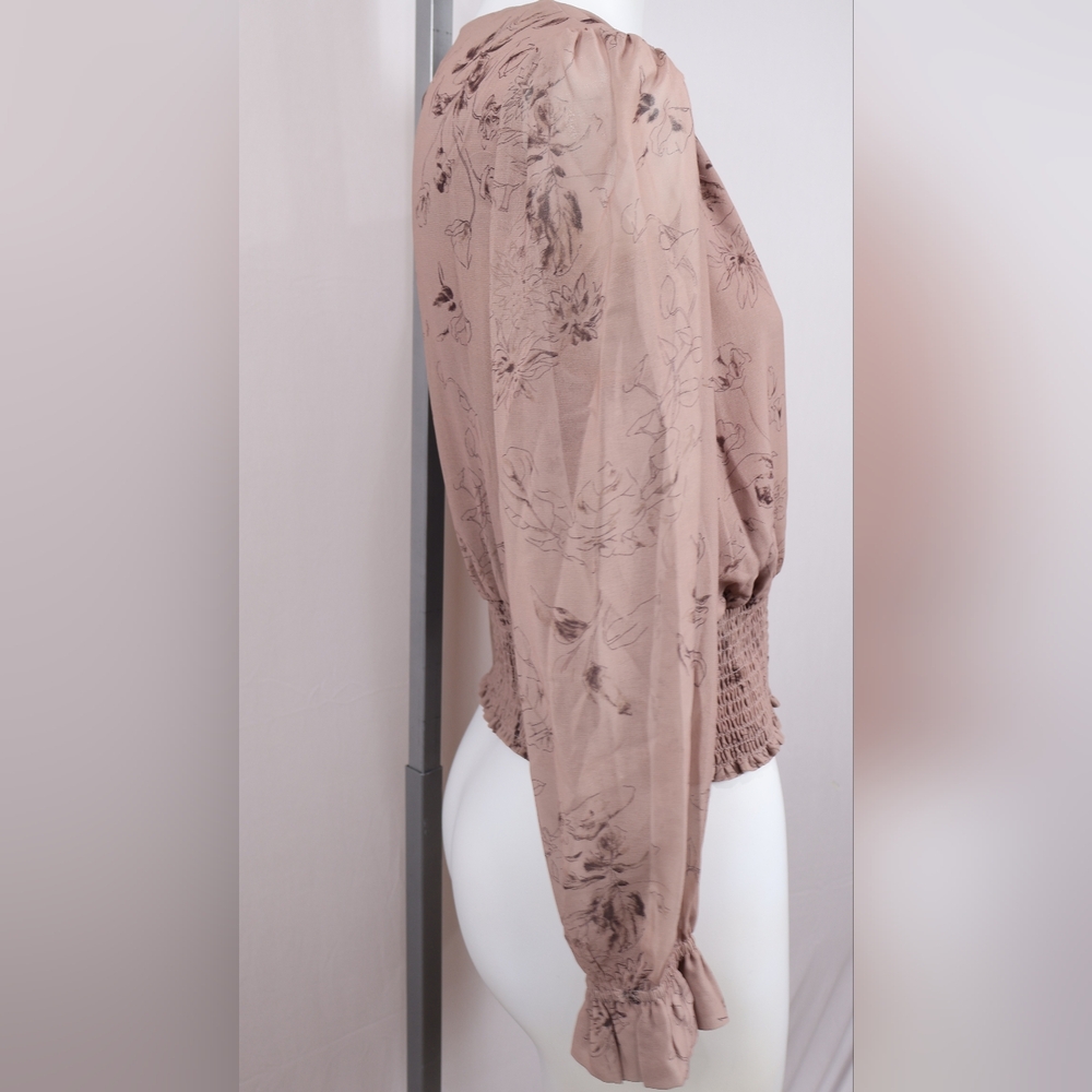 Elie Tahari Dusty Rose Floral Blouse - Picture 7 of 12